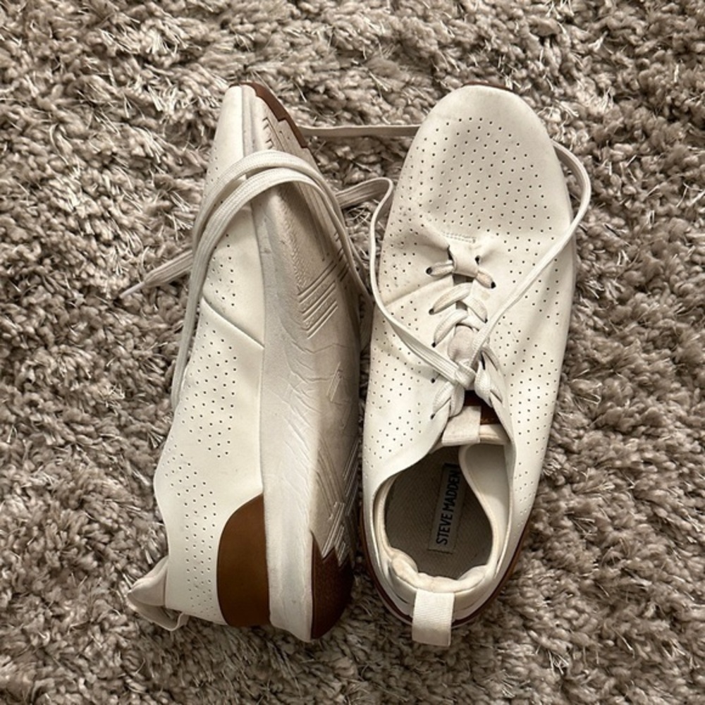 Steve Madden White Perforated Men's Shoes